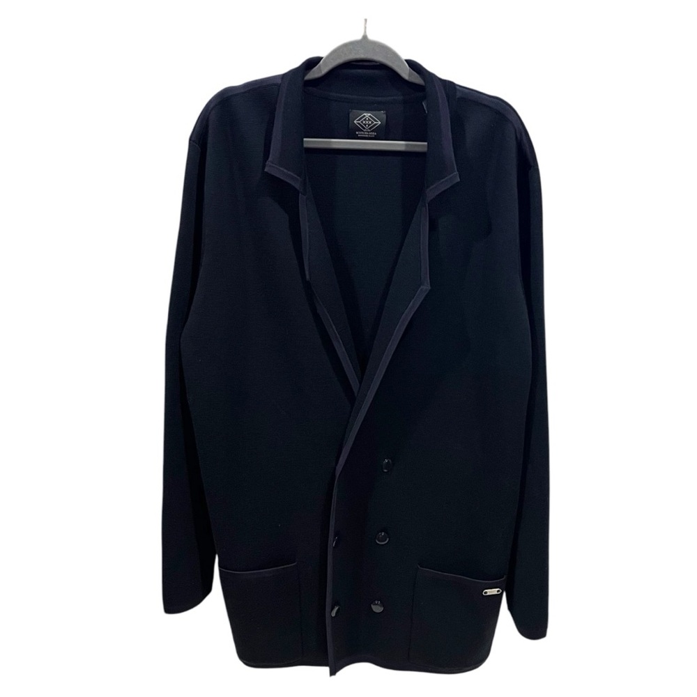Scotch and Soda Amsterdams Blauw Navy Blue Double Breasted Wool Cardigan XL